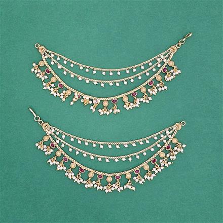 Antique Moti Ear Chain With Gold Plating