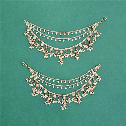 Antique Pearl Ear Chain With Gold Plating