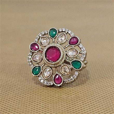 Antique Adjustable Ring With Mehndi Plating