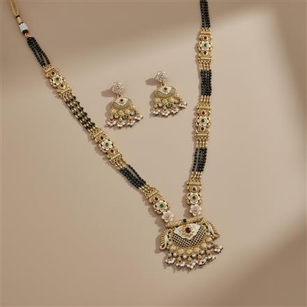 Antique Meenakari Mangalsutra With Matte Gold Plating
