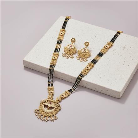 Antique Meenakari Mangalsutra With Matte Gold Plating