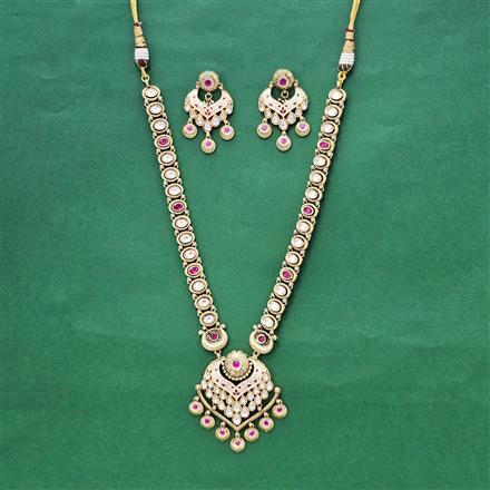 Antique Meenakari Necklace With Matte Gold Plating