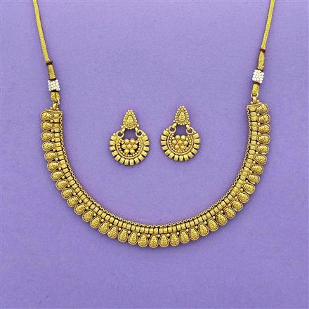 Antique Plain Gold Necklace With Gold Plating