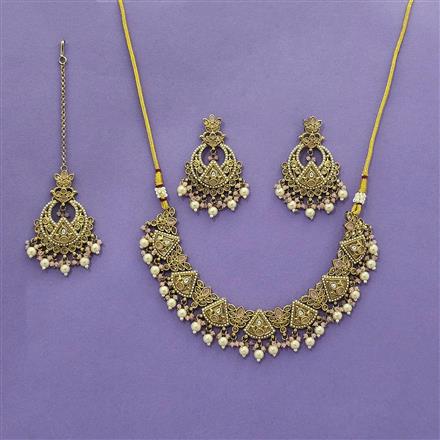 Antique Classic Necklace With Mehndi Plating