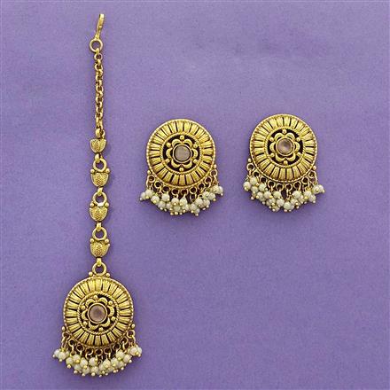 Antique Classic Earring Tikka With Gold Plating
