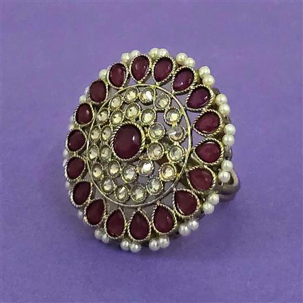 Antique Adjustable Ring With Mehndi Plating