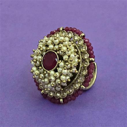 Antique Adjustable Ring With Mehndi Plating