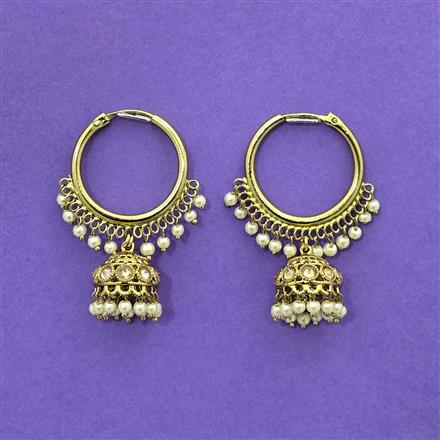 Antique Jhumki With Mehndi Plating