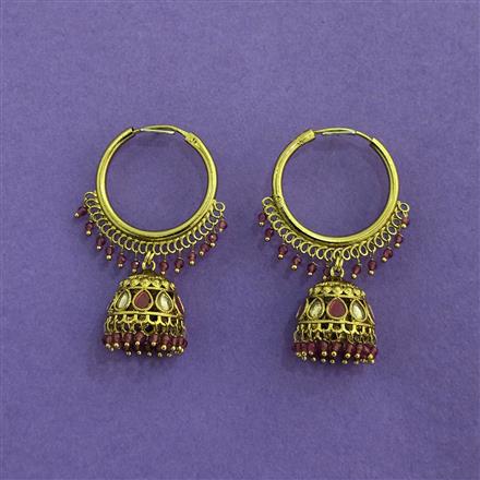 Antique Jhumki With Mehndi Plating