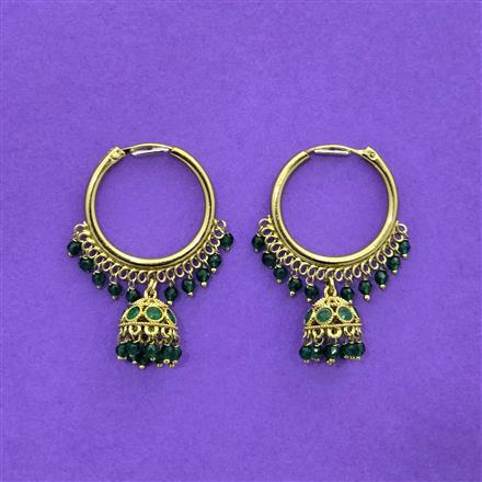 Antique Jhumki With Mehndi Plating