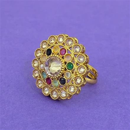 Antique Adjustable Ring With Gold Plating