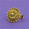Antique Adjustable Ring With Matte Gold Plating