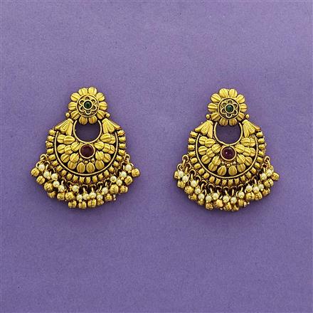 Antique Classic Earring With Matte Gold Plating