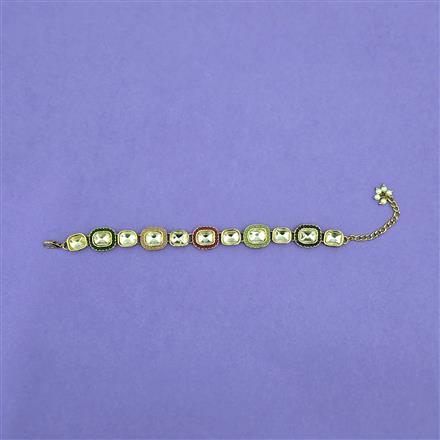Antique Adjustable Bracelet With Mehndi Plating