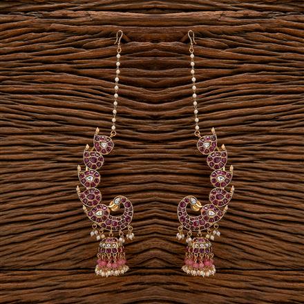 Antique Long Earring With Matte Gold Plating