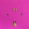 Antique Temple Pendant Set With Matte Gold Plating