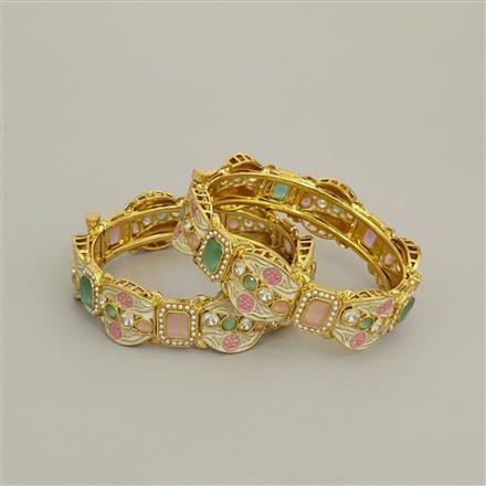 Antique Meenakari Bangles With Gold Plating