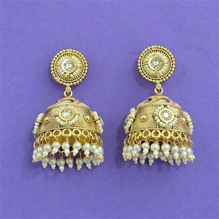 Antique Jhumki With Matte Gold Plating