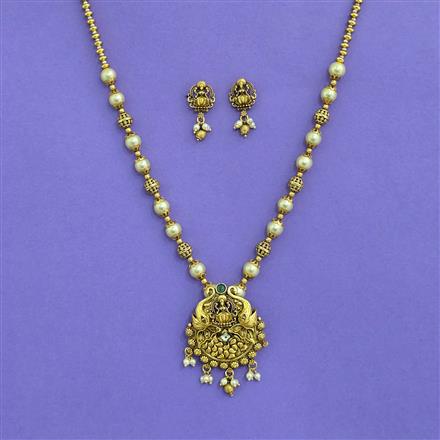 Antique South Indian Pendant Set With Matte Gold Plating