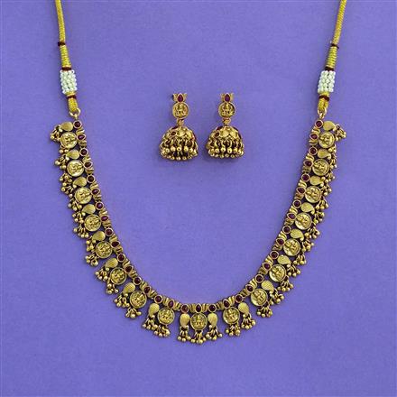 Antique South Indian Necklace With Matte Gold Plating
