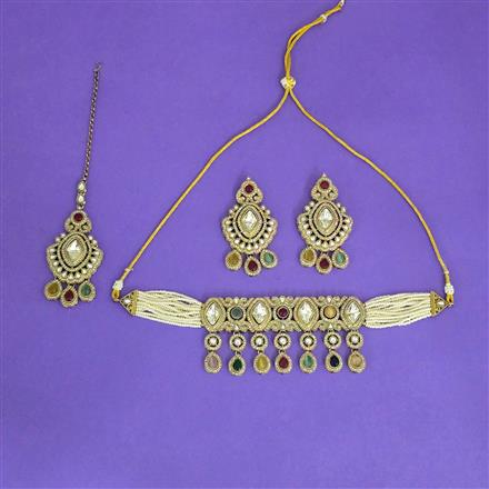 Antique Classic Necklace With Mehndi Plating