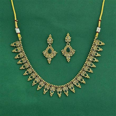 Antique Delicate Necklace With Mehndi Plating