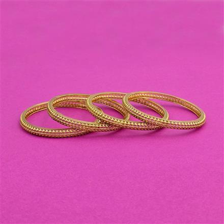 Antique Plain Matte Gold Bangles With Matte Gold Plating