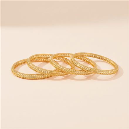 Antique Plain Matte Gold Bangles With Matte Gold Plating