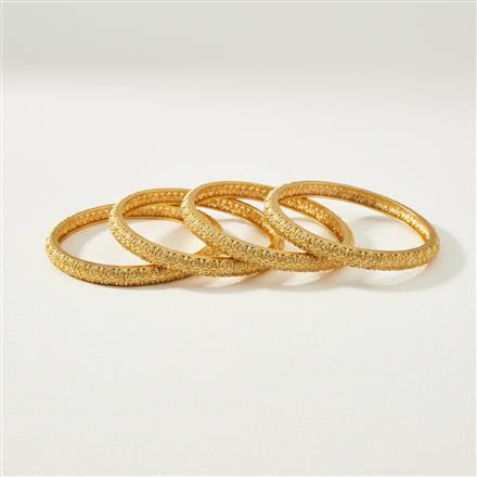 Antique Plain Matte Gold Bangles With Matte Gold Plating