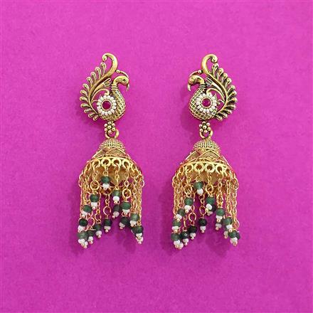 Antique Jhumki With Matte Gold Plating