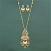 Antique Long Necklace With Matte Gold Plating