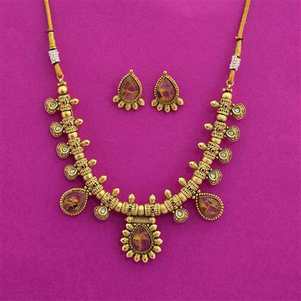 Antique Classic Necklace With Matte Gold Plating