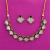 Antique Mother Of Pearl Necklace With Mehndi Plating
