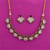 Antique Mother Of Pearl Necklace With Mehndi Plating