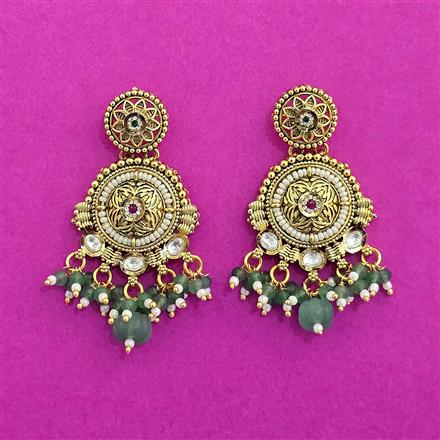 Antique Classic Earring With Matte Gold Plating