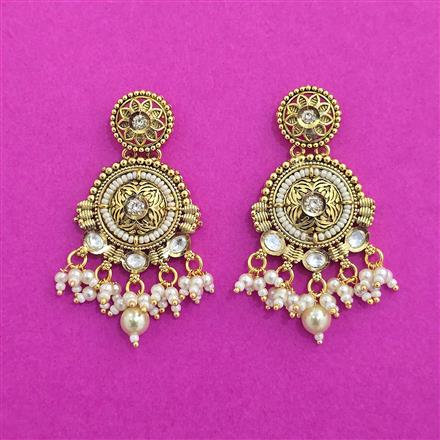 Antique Classic Earring With Matte Gold Plating