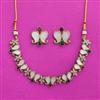 Antique Mother Of Pearl Necklace With Mehndi Plating