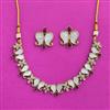 Antique Mother Of Pearl Necklace With Mehndi Plating