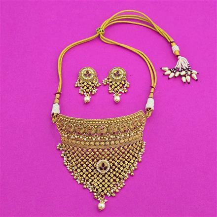 Antique Mukut With Matte Gold Plating