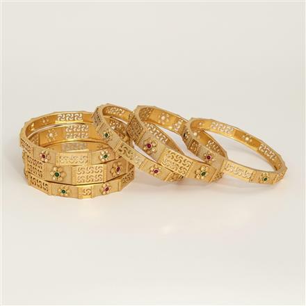 Antique Classic Bangles With Matte Gold Plating