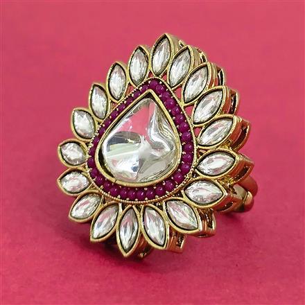 Antique Adjustable Ring With Mehndi Plating