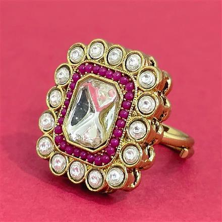 Antique Adjustable Ring With Mehndi Plating