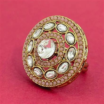 Antique Adjustable Ring With Mehndi Plating