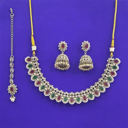 Antique Classic Necklace With Mehndi Plating