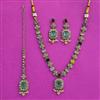 Antique Moti Necklace With Mehndi Plating