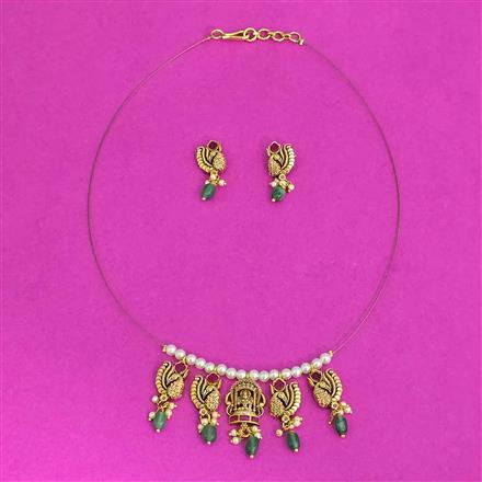 Antique Temple Pendant Set With Gold Plating