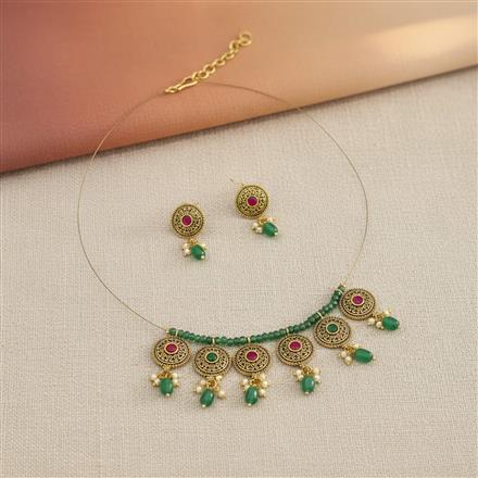 Antique Classic Pendant Set With Gold Plating