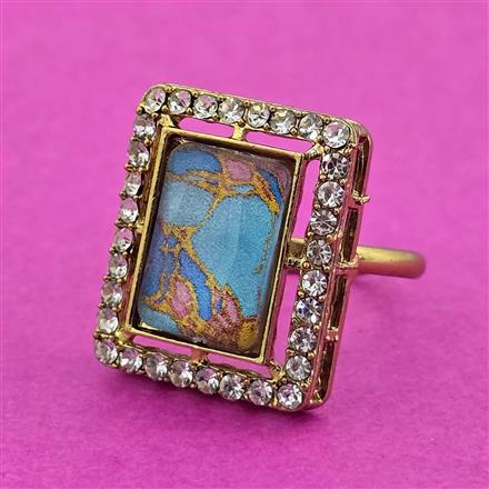 Antique Adjustable Ring With Mehndi Plating