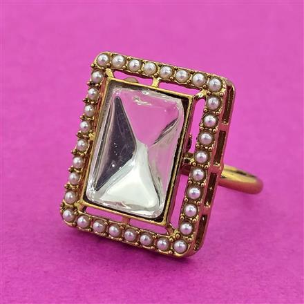 Antique Adjustable Ring With Mehndi Plating