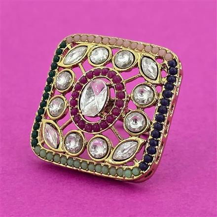 Antique Adjustable Ring With Mehndi Plating